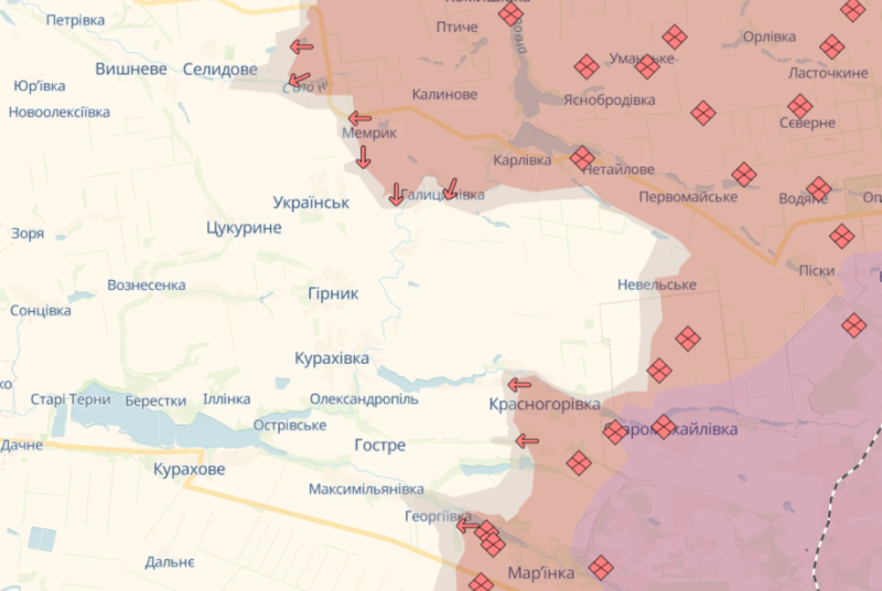 Ворог здійснює наступальні дії в районі Покровського